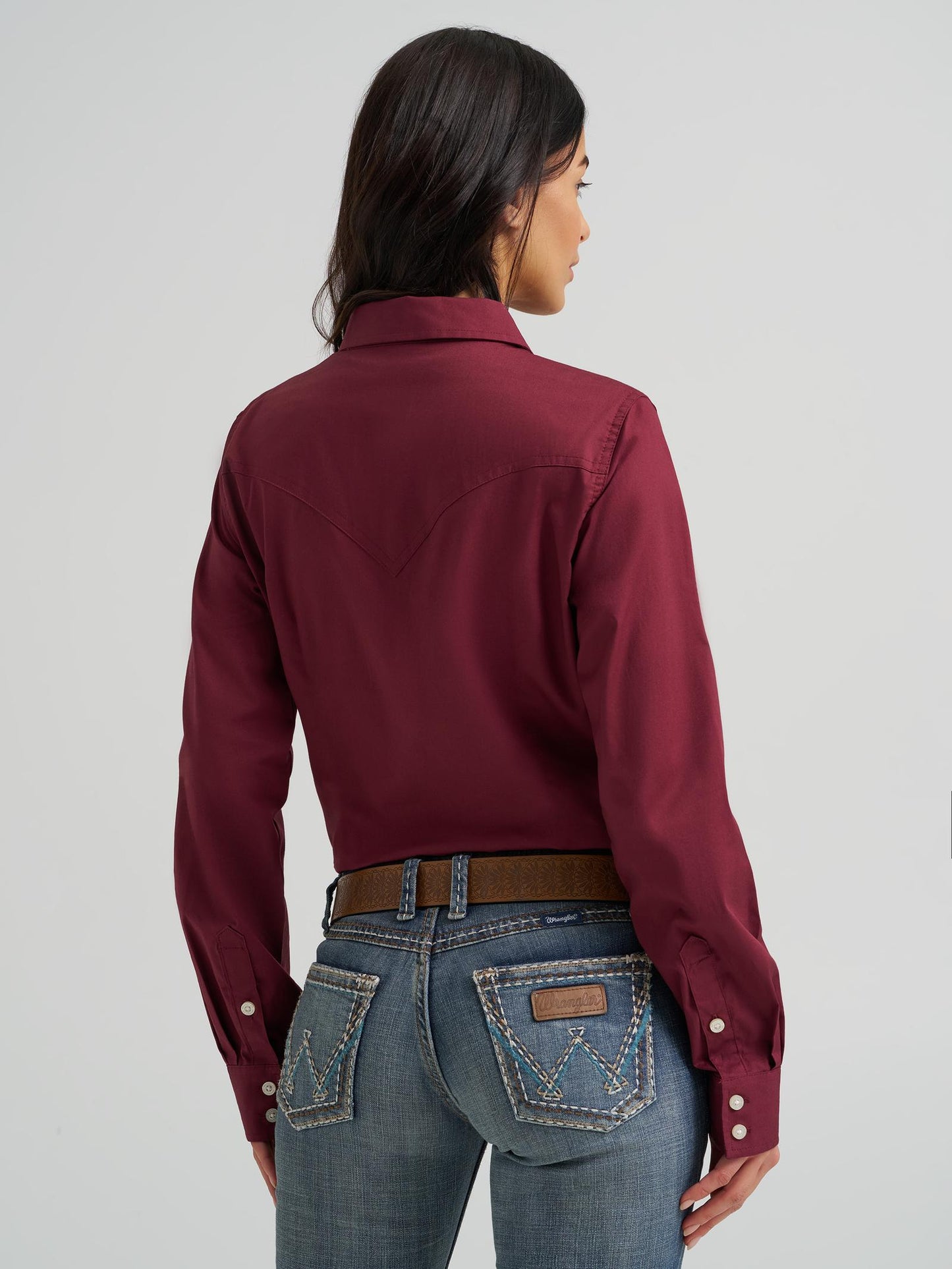 Wrangler Retro® Long Sleeve Solid Shirt | Windsor Wine