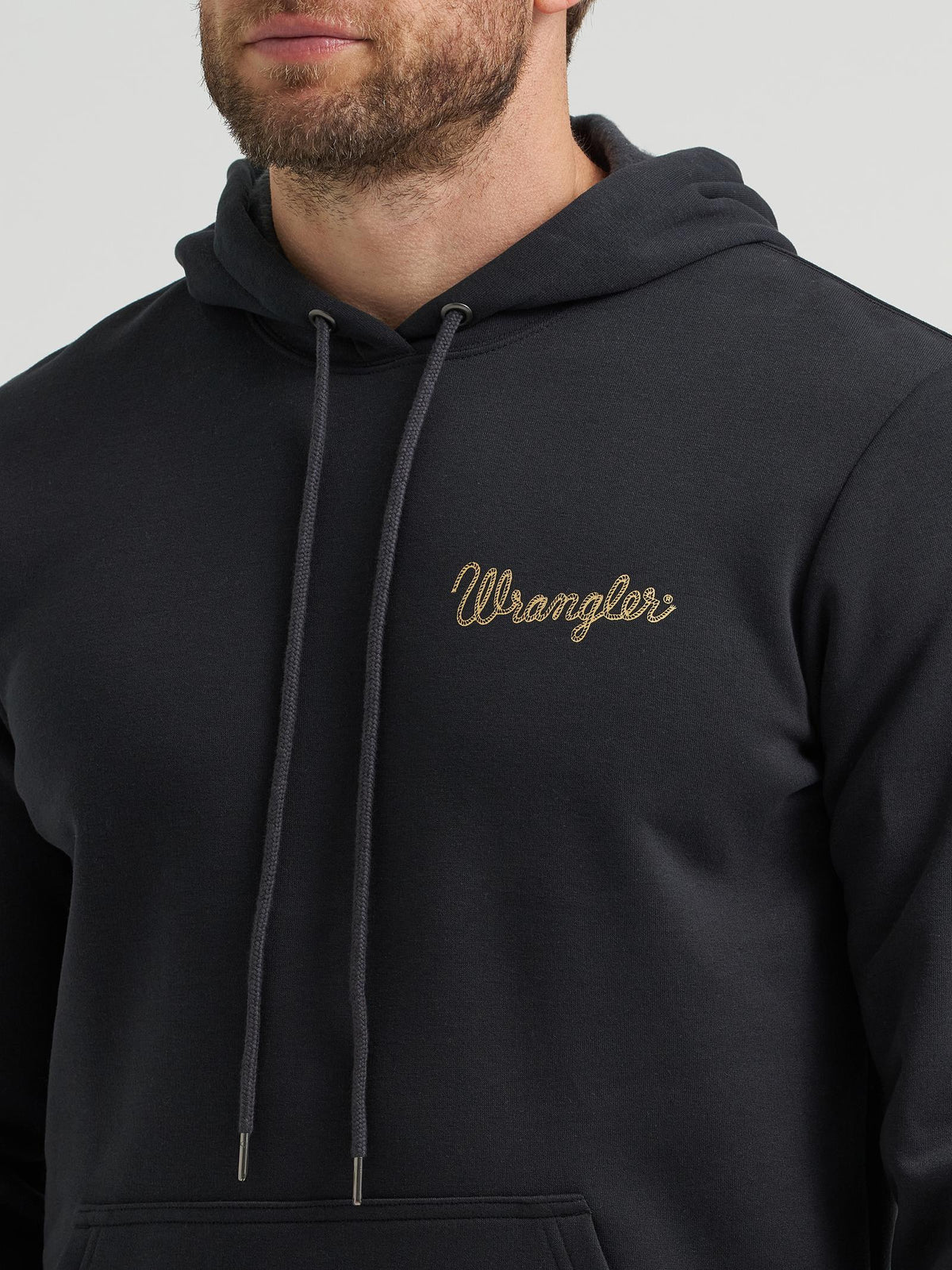 Wrangler® Men’s Graphic Hoodie in Jet Black