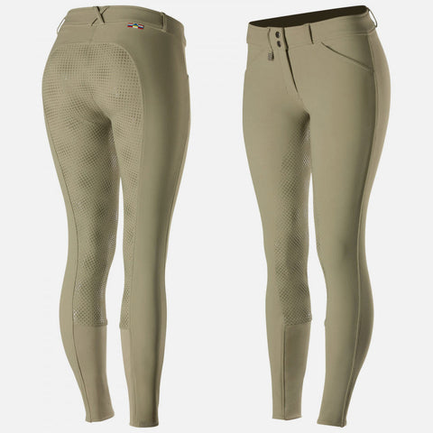 Horze Grand Prix Womens Silicone Full Seat Breeches - Tan