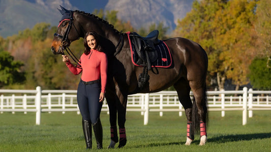 LeMieux Loire Classic Dressage Saddle Pad - Navy/Cranberry