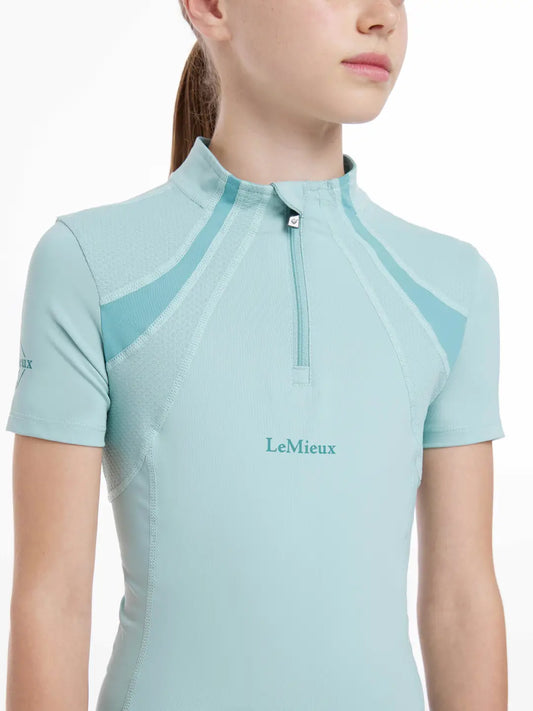 LeMieux Young Rider Short Sleeve Mia Mesh Base Layer - Aqua