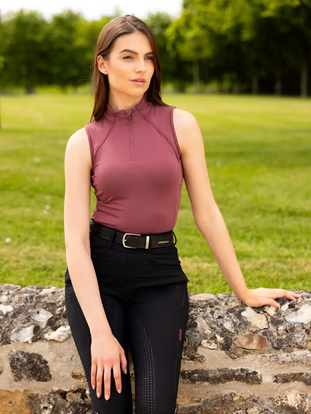 LeMieux Maria Mesh Sleeveless Baselayer - Rosewood