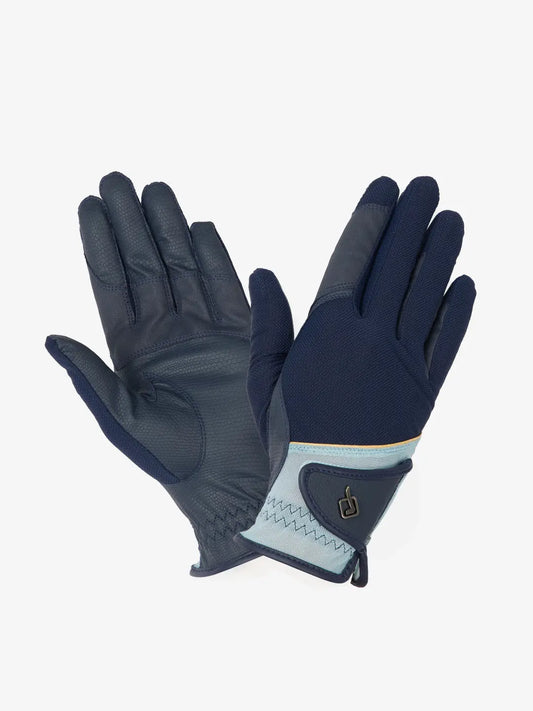 LeMieux Pro Mesh Gloves  - Navy/Aqua