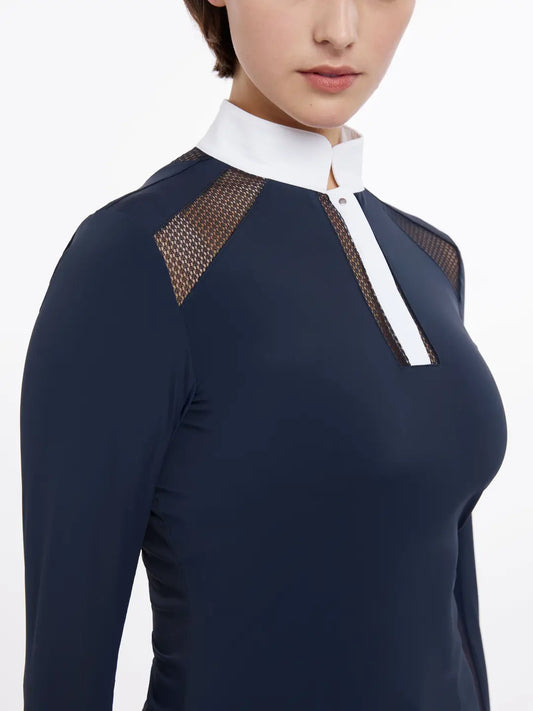 LeMieux Camille Long Sleeve Show Shirt - Navy