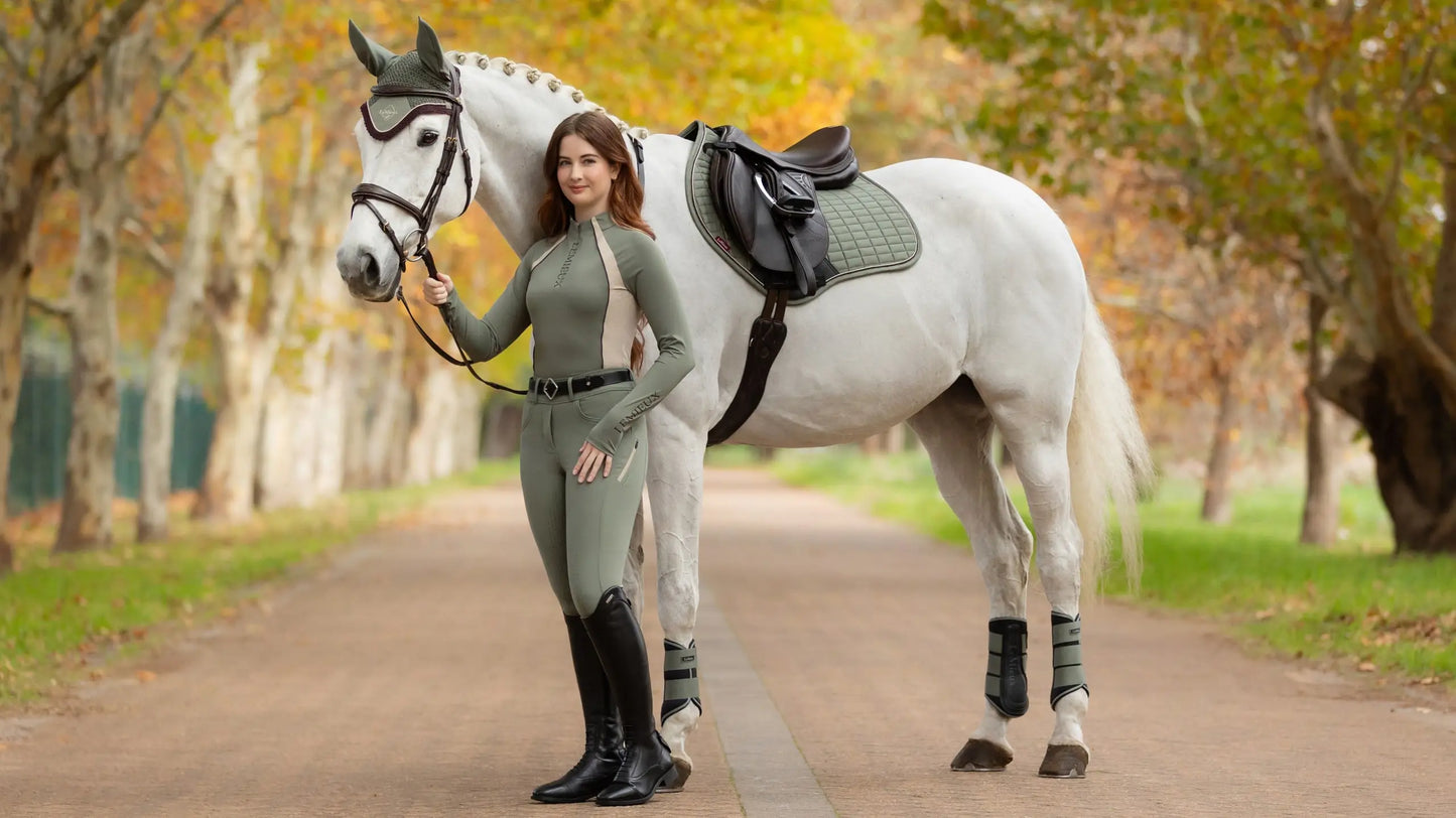 LeMieux Suede Close Contact Saddle Pad - Rosemary