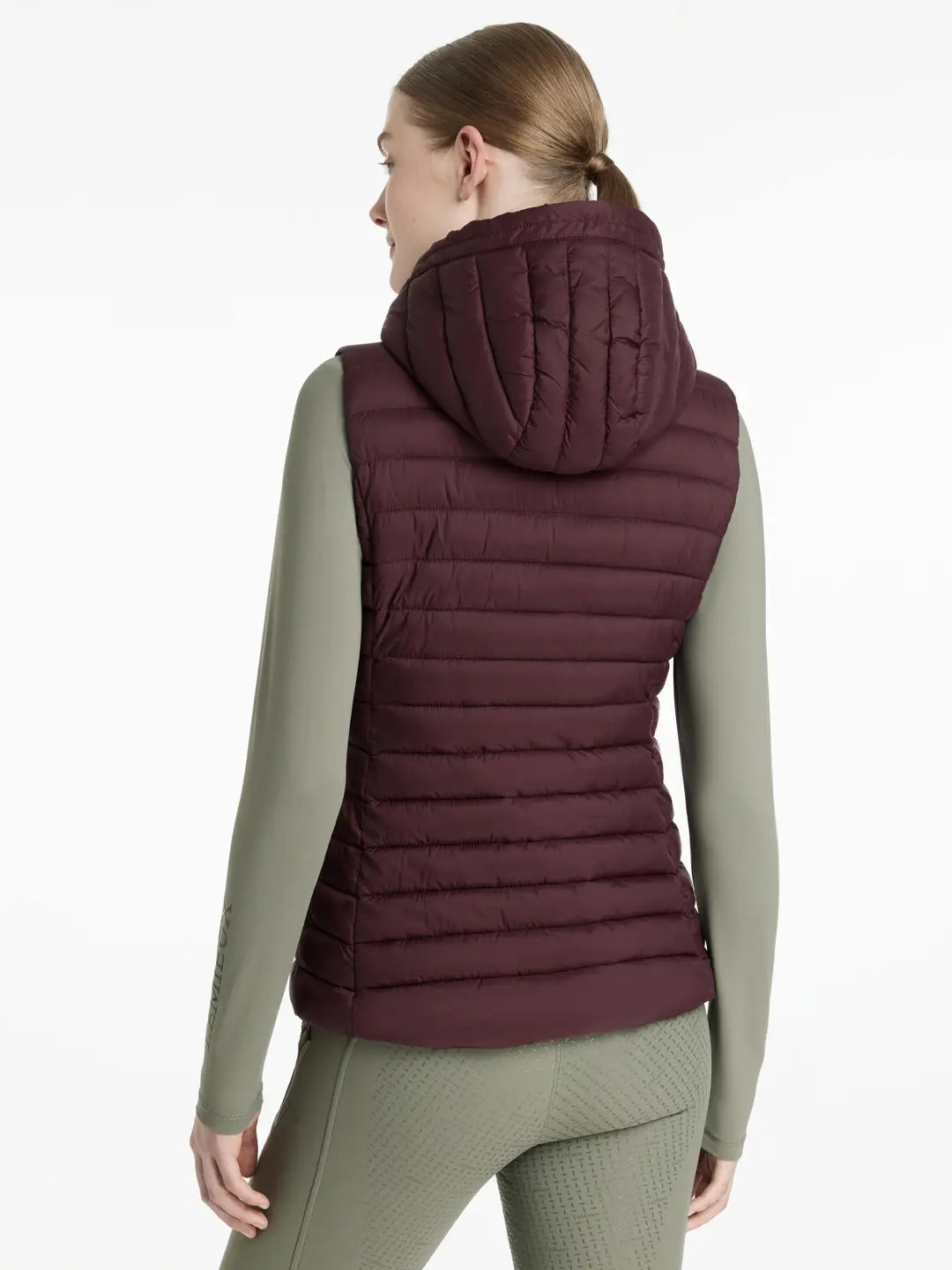 LeMieux Rose Hooded Puffer Vest - Damson