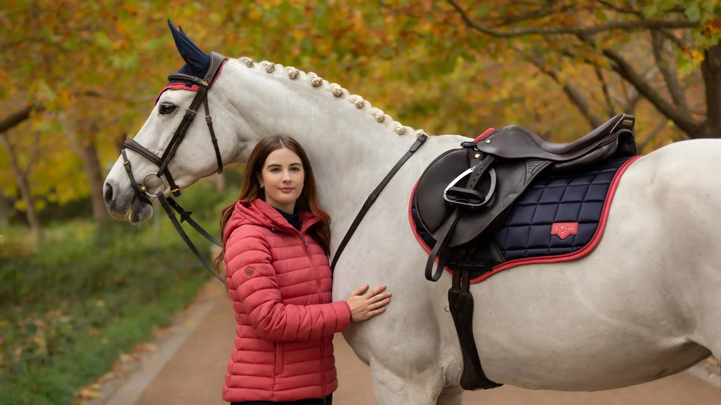 LeMieux Loire Close Contact Saddle Pad - Navy/Cranberry