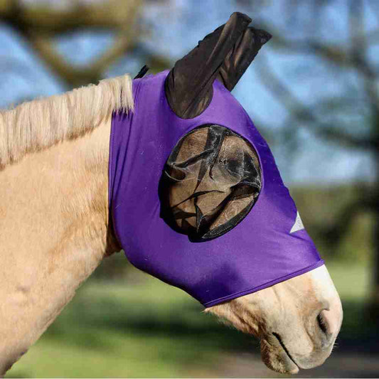 Shires Lycra Fly Mask with Ears - Purple