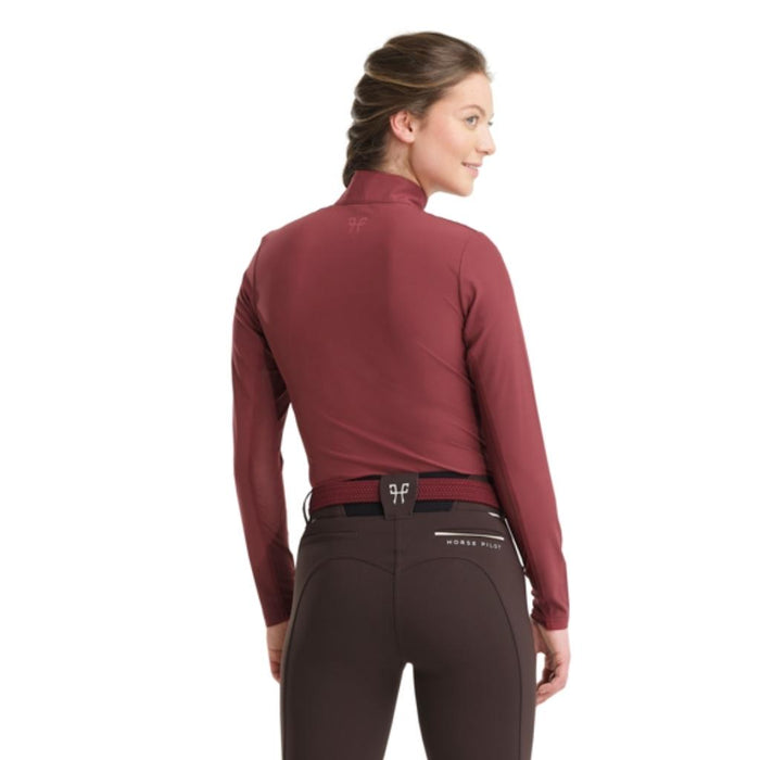 Horse Pilot Sunset Sun Shirt | Dark Red