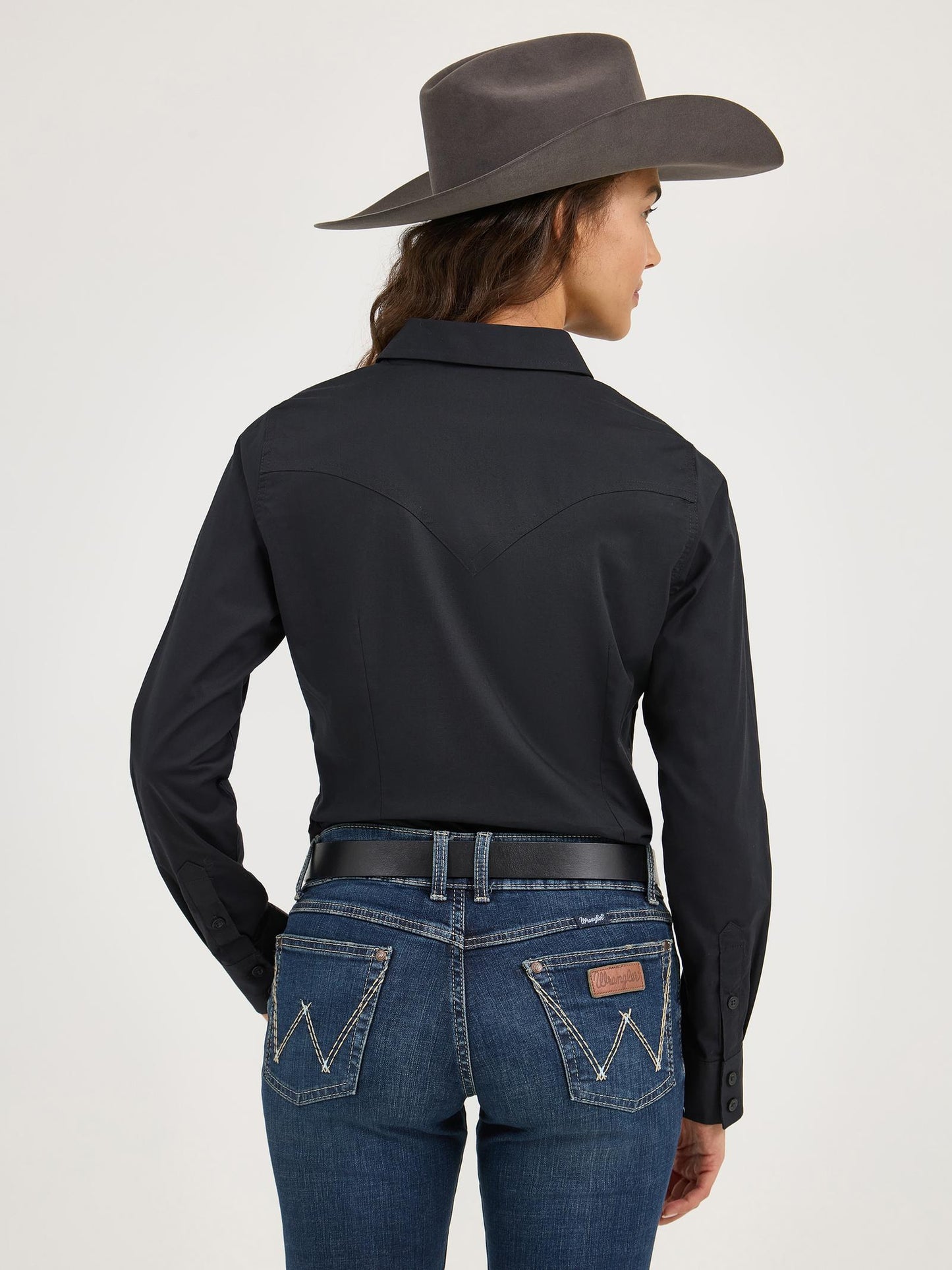 Wrangler Retro® Long Sleeve Solid Shirt | Black