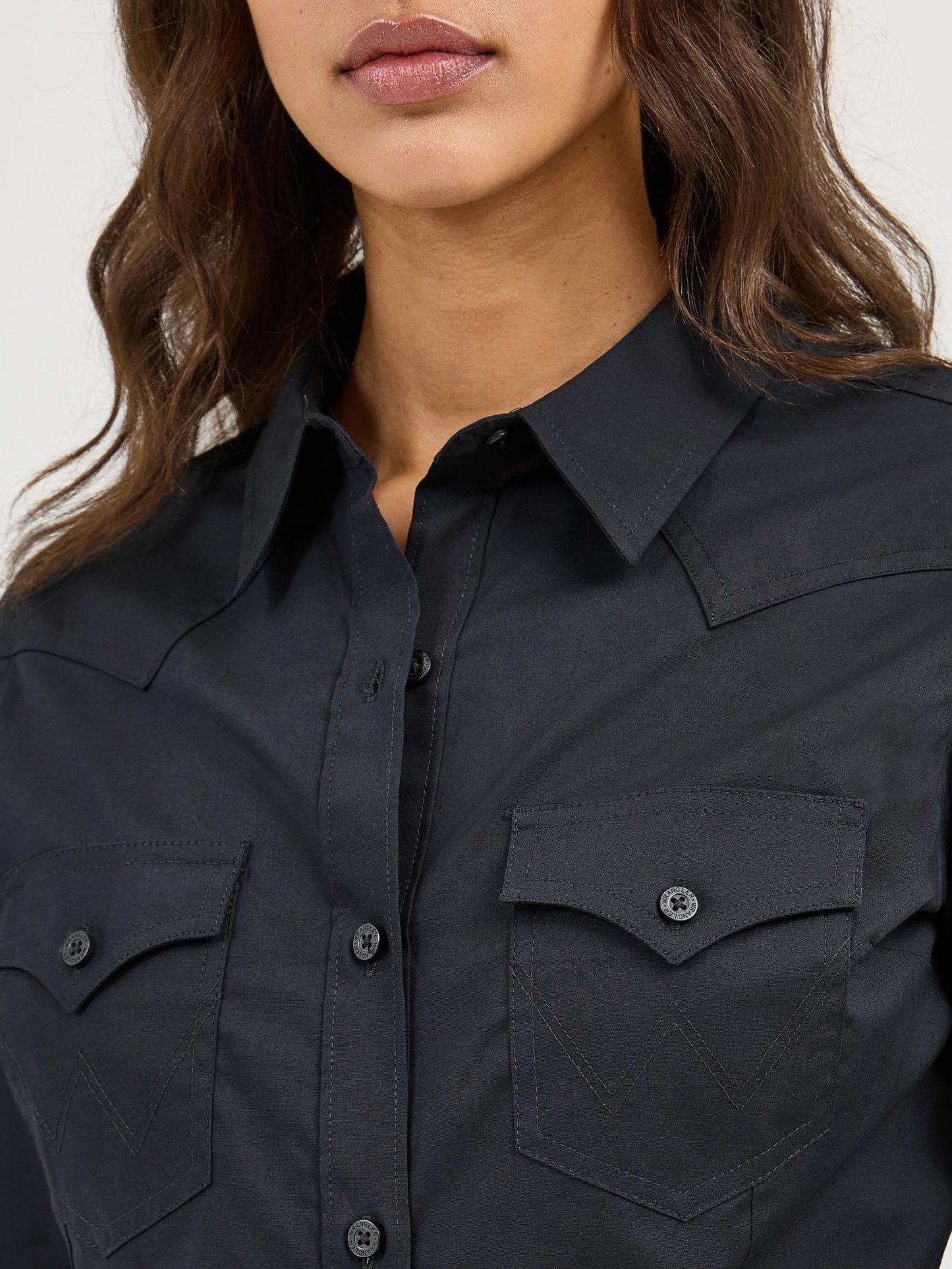 Wrangler Retro® Long Sleeve Solid Shirt | Black