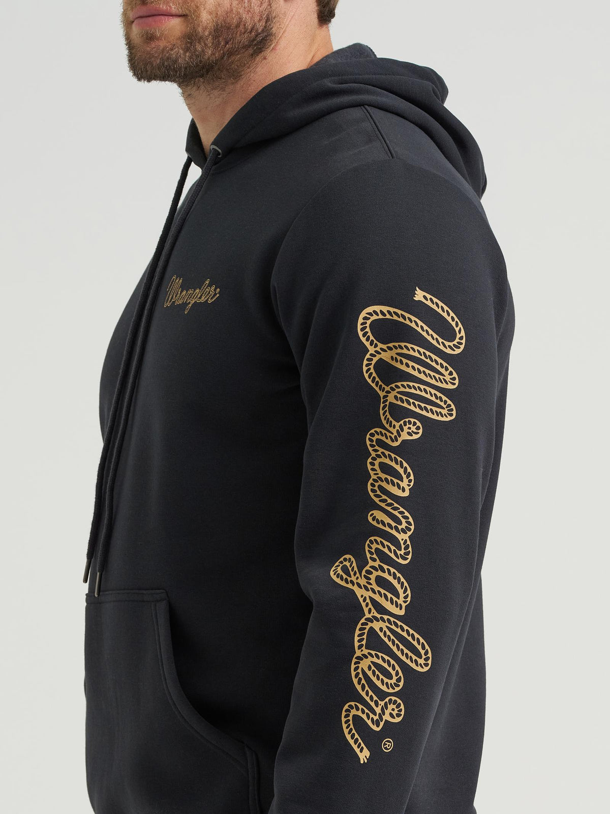 Wrangler® Men’s Graphic Hoodie in Jet Black