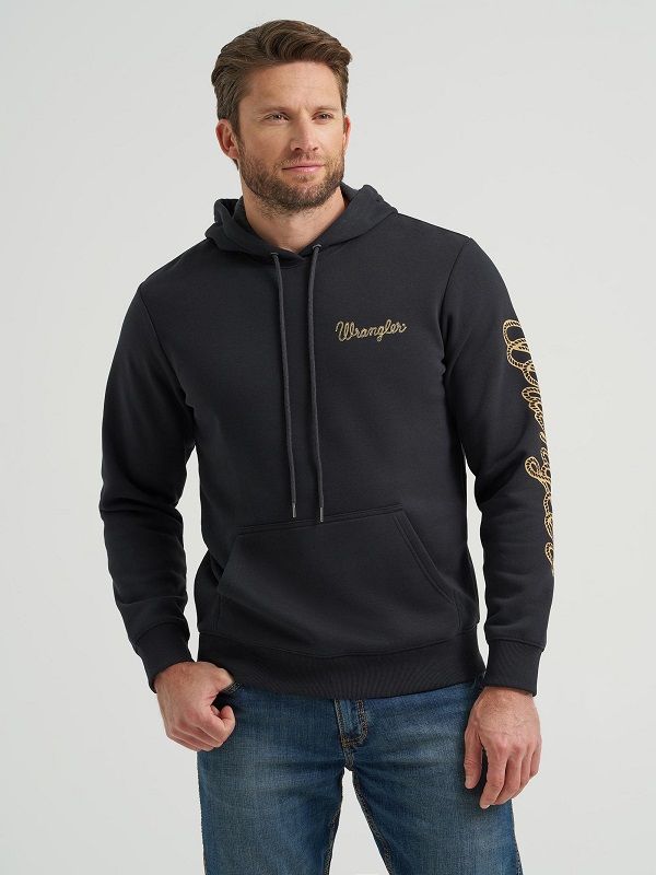 Wrangler® Men’s Graphic Hoodie in Jet Black