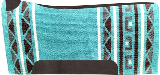 Contoured Wool Top Saddle Pad - Turquoise