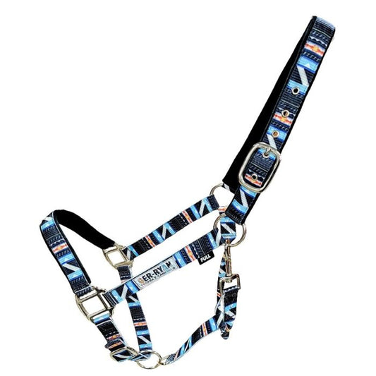 Halter- Blue Aztec Stripe Print