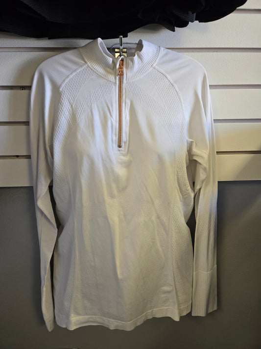 Anique -  White Rose Gold Long Sleeve Show Shirt - Used