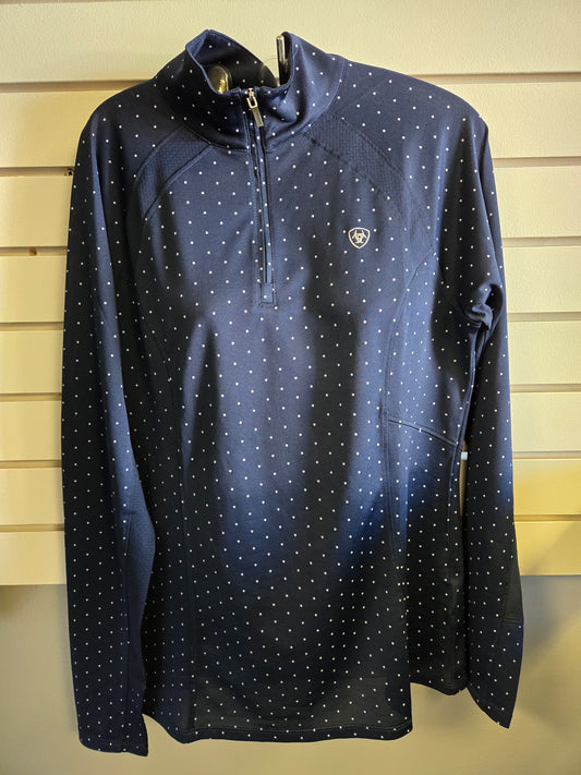 Ariat Navy/White  L/S Mesh Show Shirt - USED