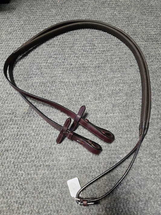 Used English Rubber Grip Reins with Rein Stoppers – Excellent Condition