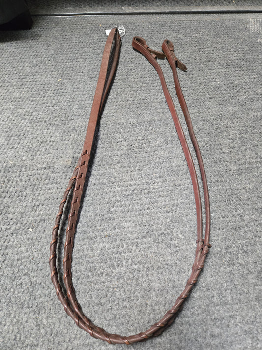 Used English Leather Braided Reins
