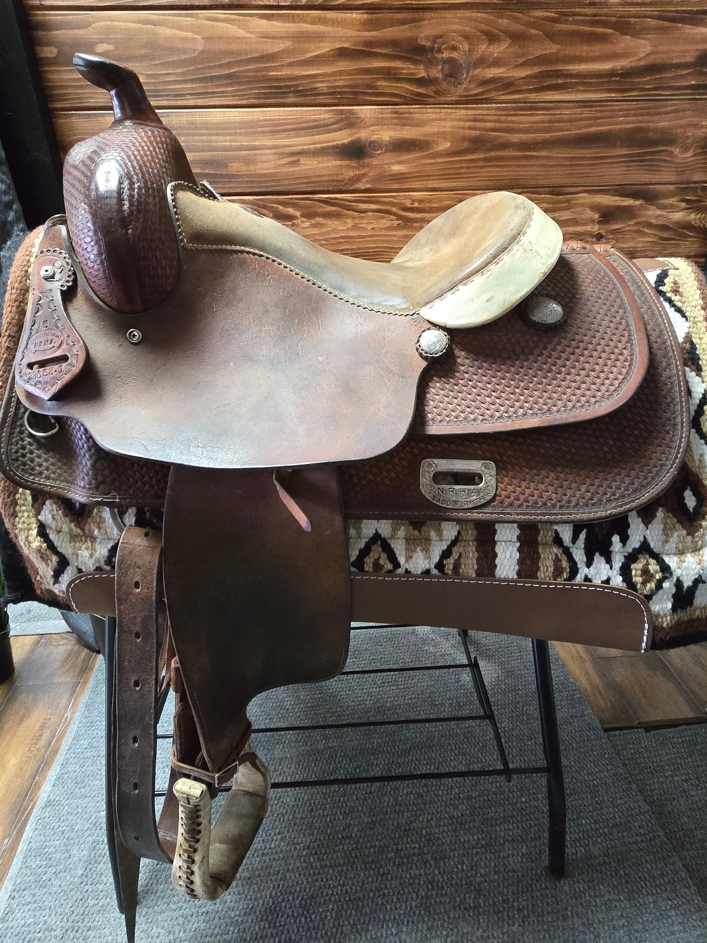 Used NHRA Dick Pieper Reining Saddle - 16" Seat - Model# 22353.1 (Good Condition)