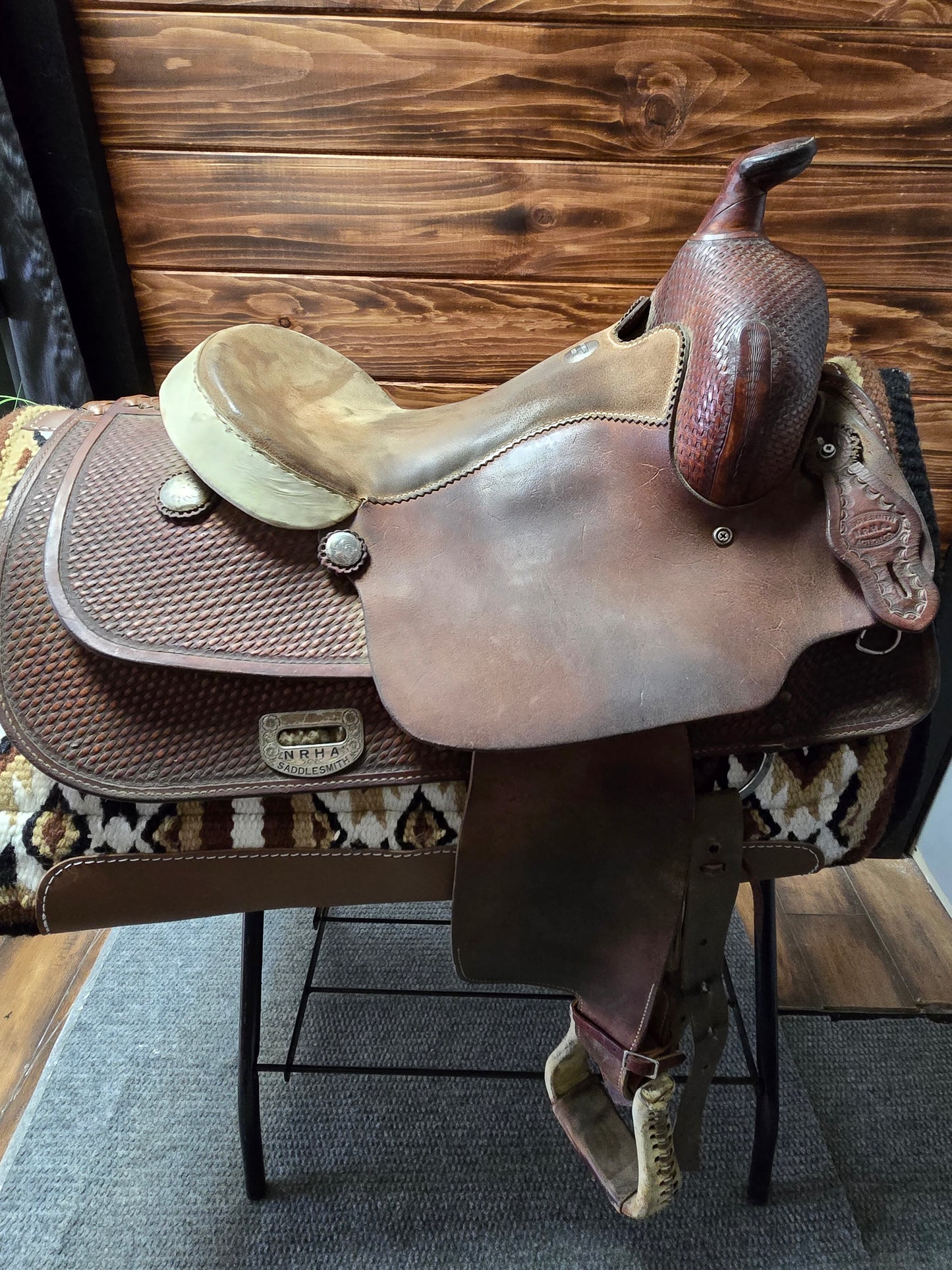 Used NHRA Dick Pieper Reining Saddle - 16" Seat - Model# 22353.1 (Good Condition)
