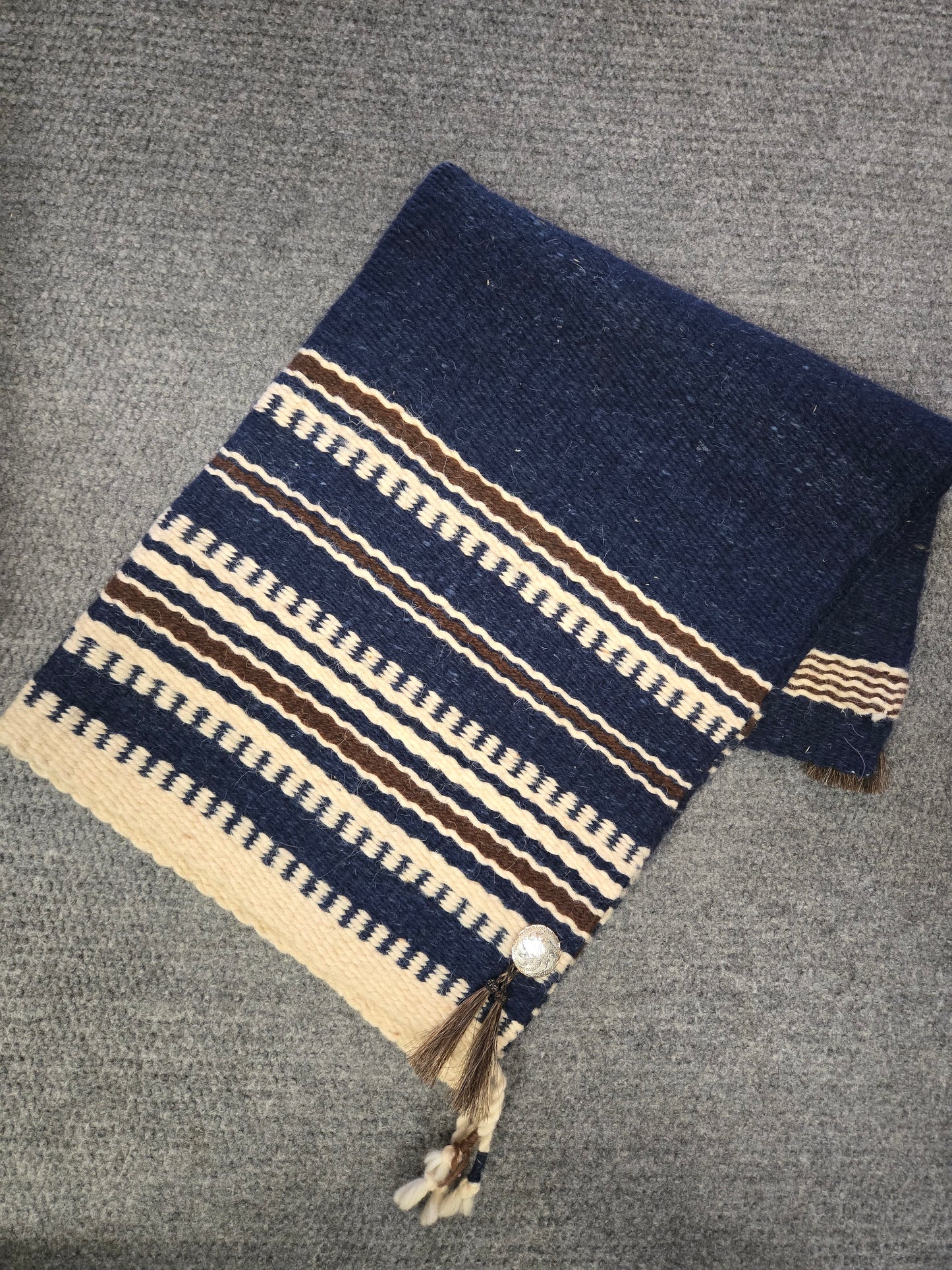 Navajo Show Saddle Pad | Blue & Tan | Like New