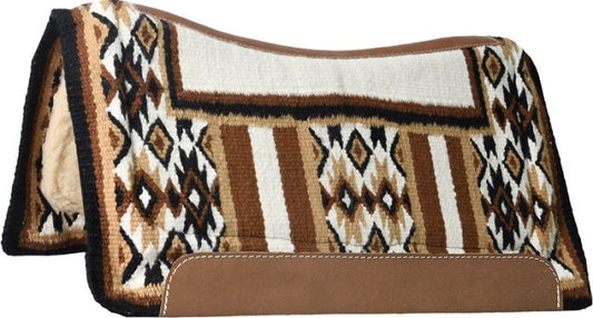 Contoured Western Saddle Pad | Black/Tan