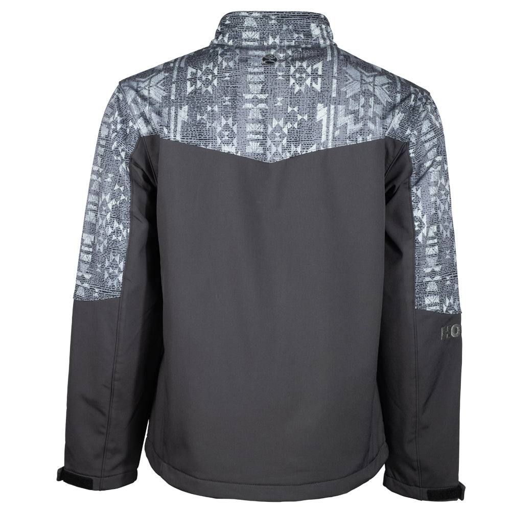 HOOEY SOFTSHELL JACKET" CHARCOAL W/AZTEC DETAILING