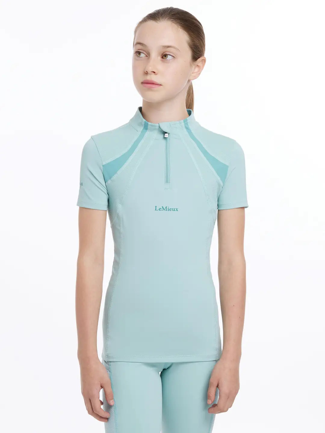 LeMieux Young Rider Short Sleeve Mia Mesh Base Layer - Aqua