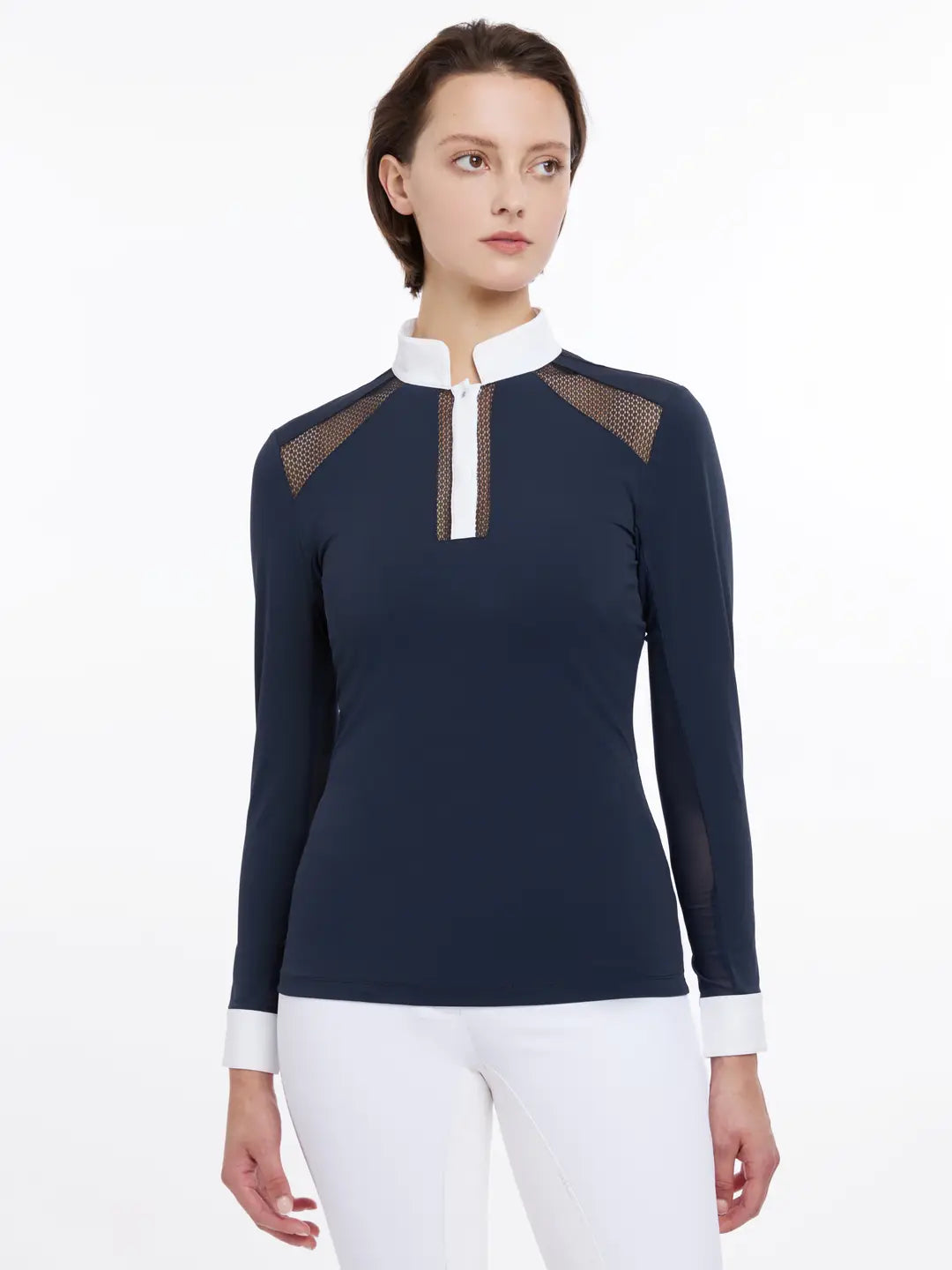 LeMieux Camille Long Sleeve Show Shirt - Navy