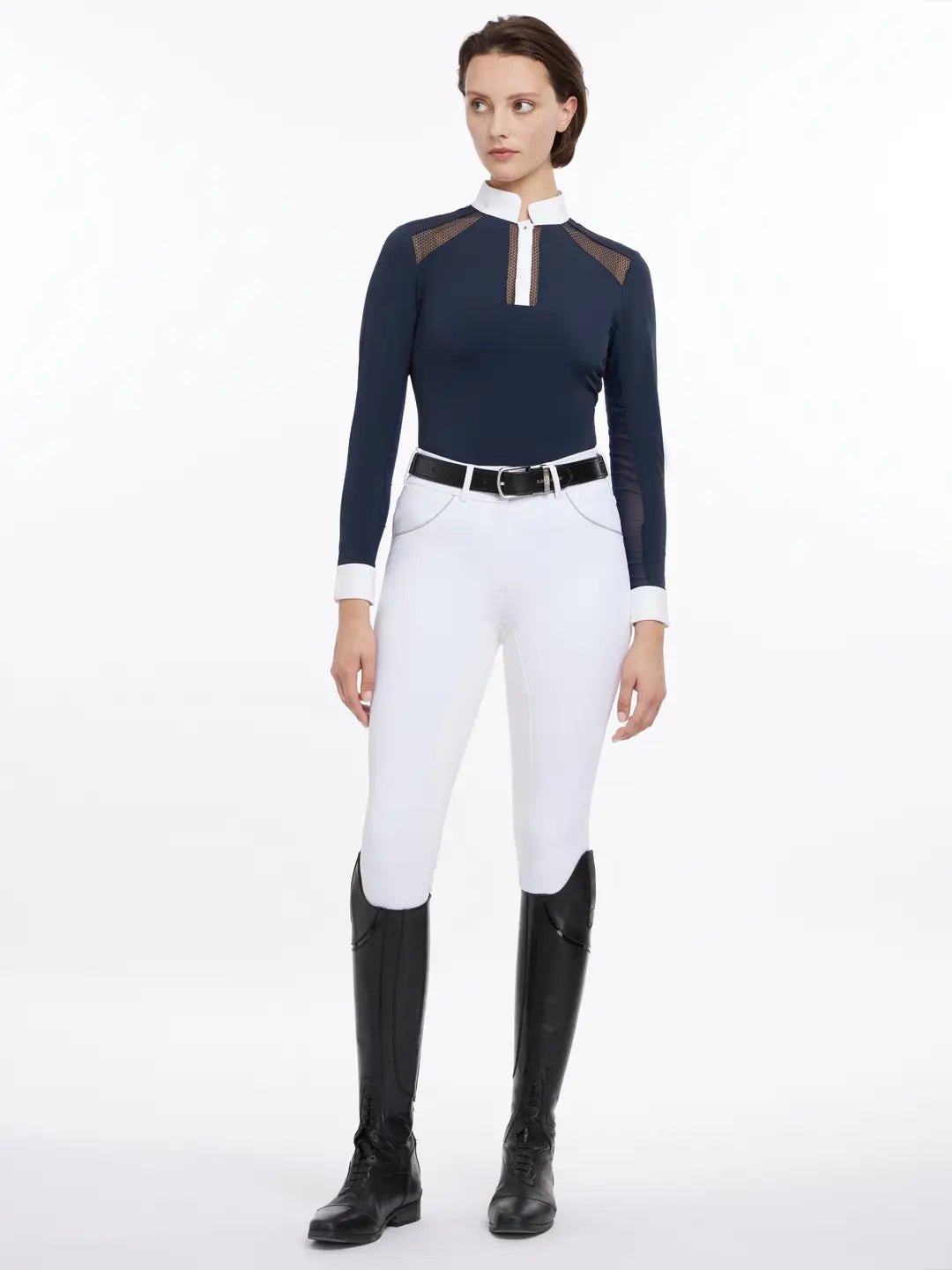 LeMieux Camille Long Sleeve Show Shirt - Navy