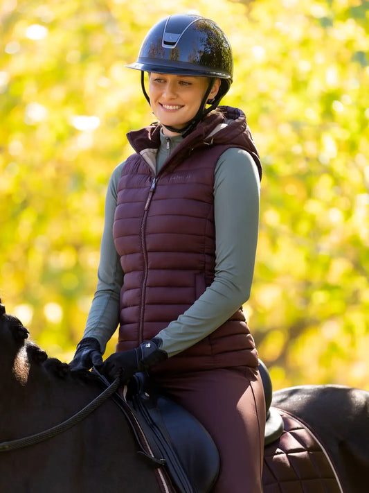 LeMieux Rose Hooded Puffer Vest - Damson