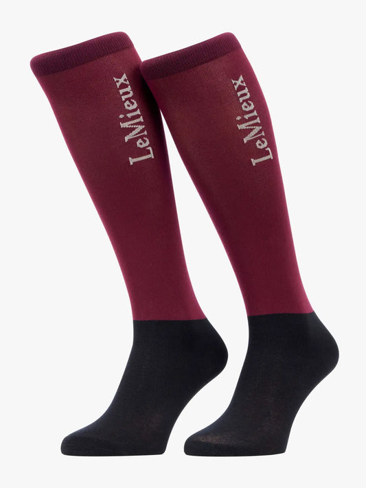 LeMieux Competition Riding Socks| BlackBerry | 2PK