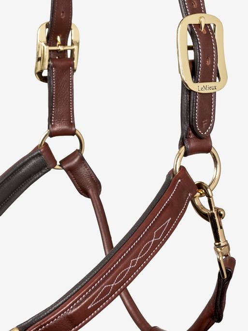 LeMieux Stitched Leather Halter  - Brown